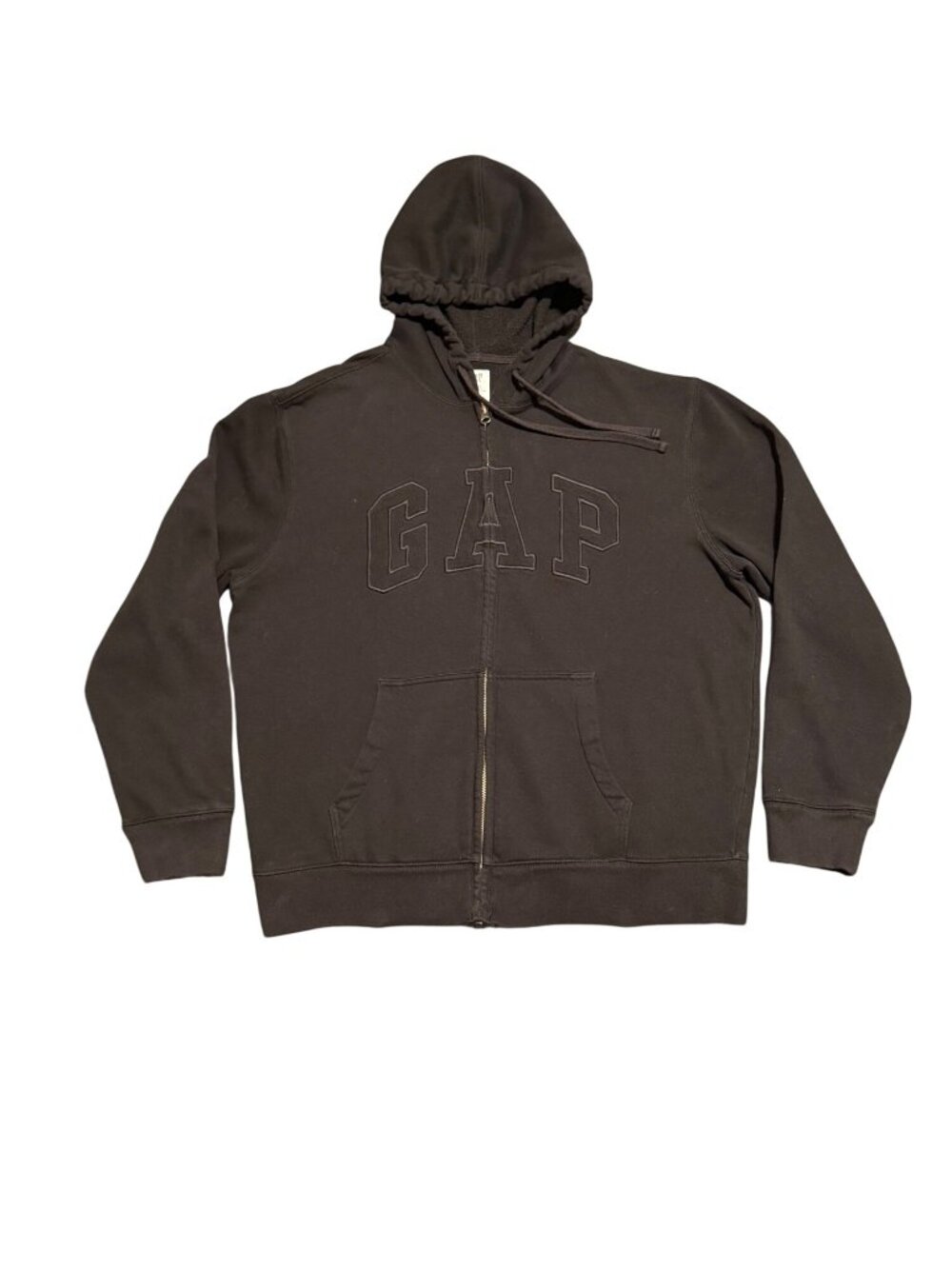 GAP Black Zip-Up Hoodie with Embroidered Logo